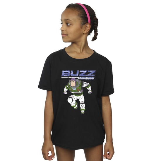 Disney Girls Lightyear Buzz Jump To Action Cotton T-Shirt (Black)