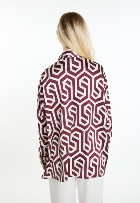Dreimaster overhemdblouse Dames Gebroken witte Bordeaux - Image 4