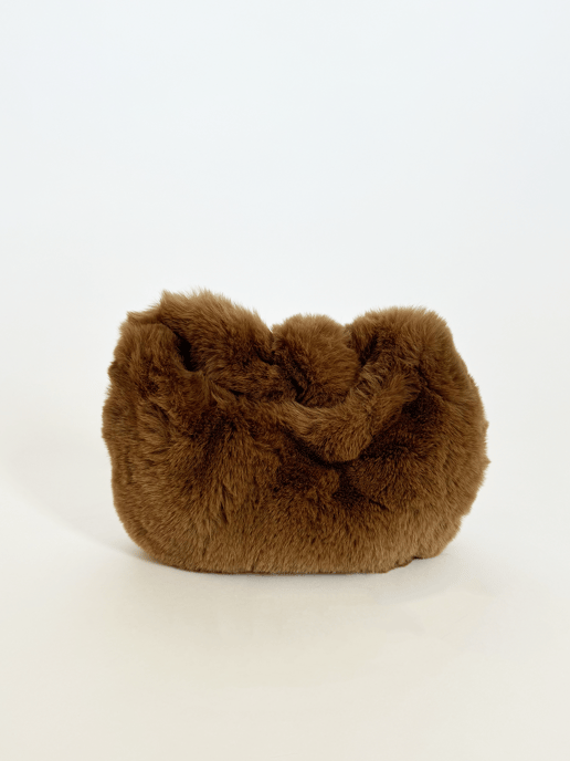 Faux Fur Soft Grab Bag in Brown