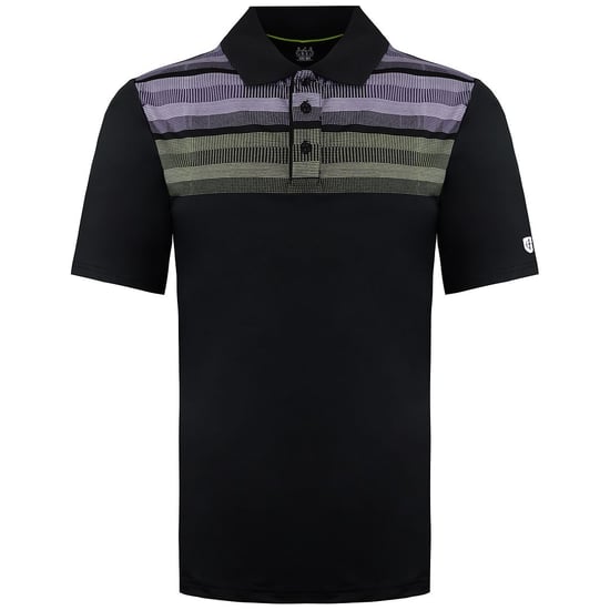 Island Green Matrix Mens Black/Lime Golf Polo Shirt - Image 1