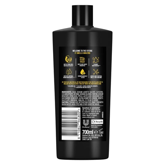 Lynx Black Shower Gel with Frozen Pear & Cedarwood HD Fragrance 700ml, 6 Pack