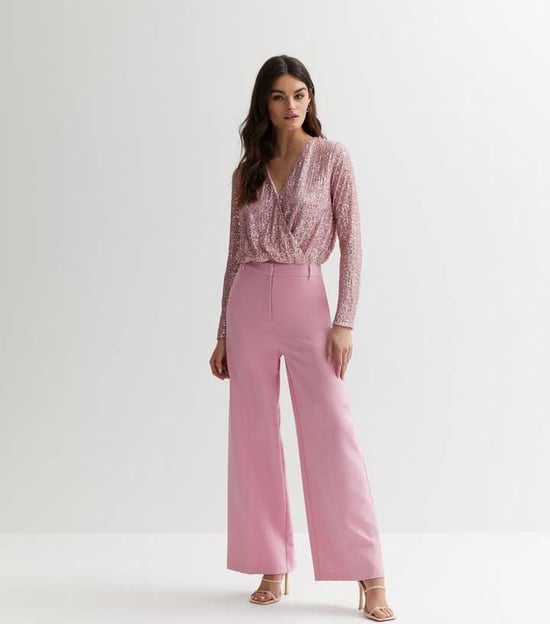 Sequin Wrap Long Sleeves Bodysuit - Image 3