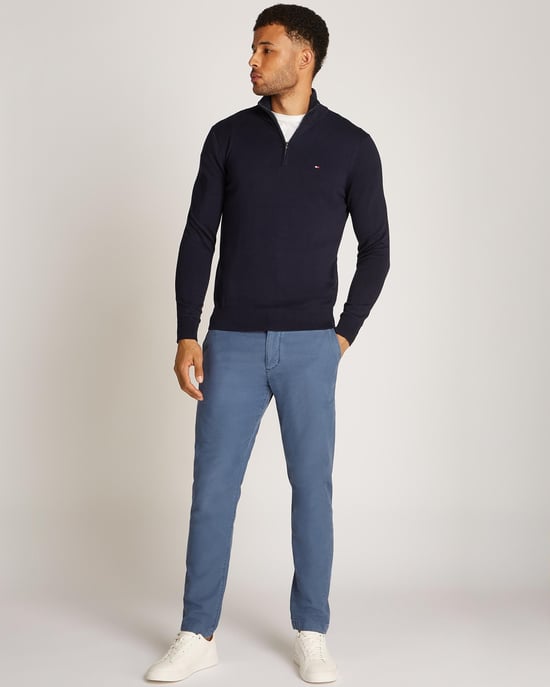 Tommy Hilfiger Essential Cotton Mens Half Zip Mock Sweatshirt