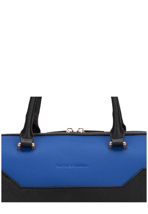 TWO-TONE LEATHER ZIP TOP GRAB BAG