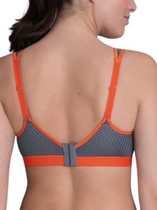 Dynamix Star Sports Bra Anthracite/Fiesta