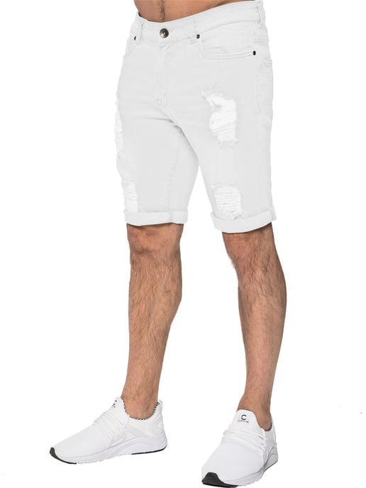 Mens Ripped Skinny Shorts - Image 1