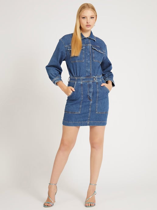 Guess Womens Eliza Denim Mini Dress