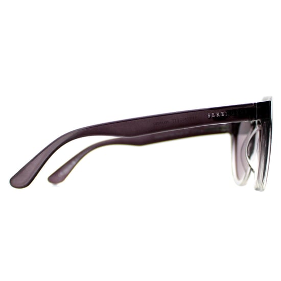Serengeti Round Mens Shiny Black to Clear Saturn Polarized Smoke Kingman
