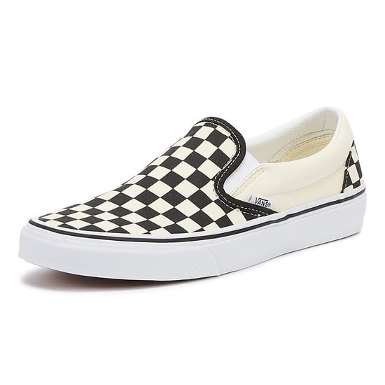 Vans Classic Slip-On Unisex Svart Vit Checkboard Canvas Skate Trainers - Image 3