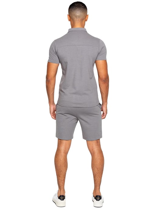 Enzo | Mens Polo Tracksuit Set - Grey - Image 3