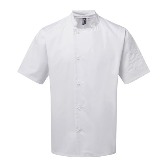 Premier Volwassenen Unisex Essential Short Sleeve Chefs Jacket (Wit) - Image 1