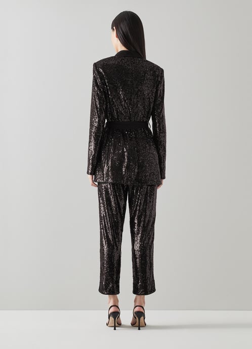 LK Bennett Shimmer Trousers, Black