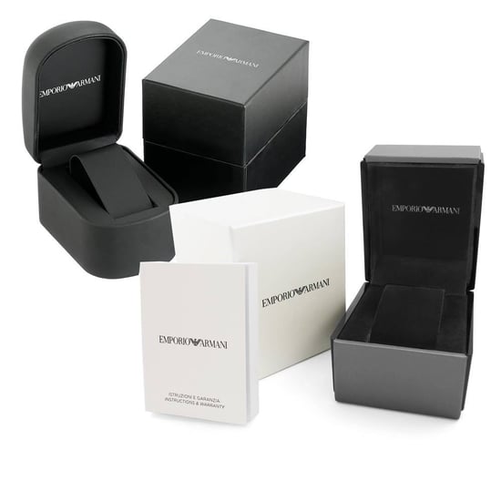 Emporio Armani Chronograph Black Leather Watch