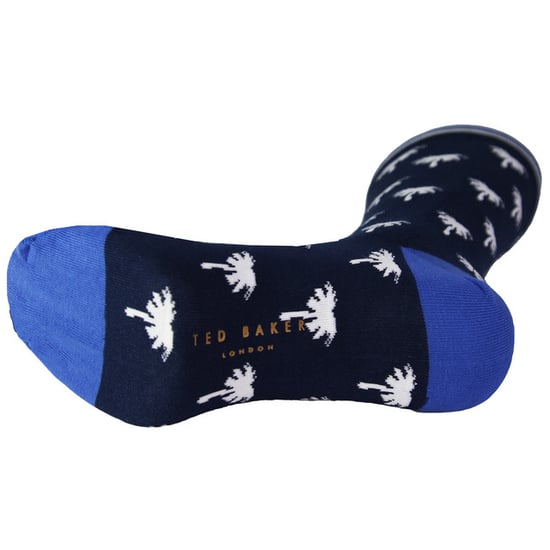 Ted Baker London Mini Palm Tree Printed Blue Mens Socks MXSBISTORTXH9M