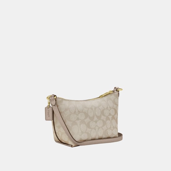 Zip Top Crossbody in Metallic Signature Canvas