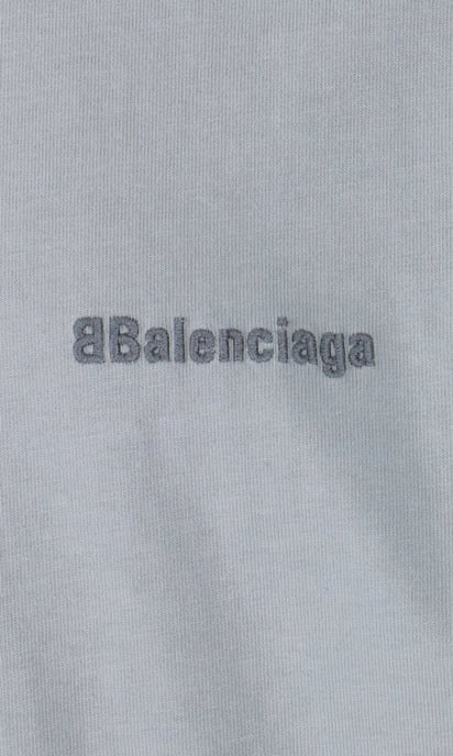Balenciaga BB Logo embroidered Oversized T-Shirt in Grey - Image 3