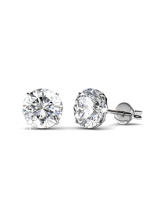 Kristine Earrings - Silver and Crystal - Image 1
