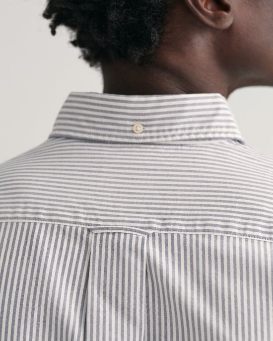 GANT Mens Regular Fit Long Sleeve Oxford Banker Stripe Shirt - Image 3