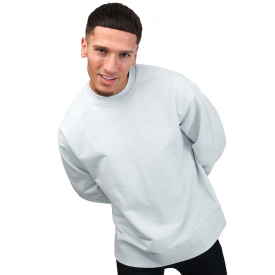 Men's Y-3 Classic Chest Logo Crew Sweatshirt in Light Blue