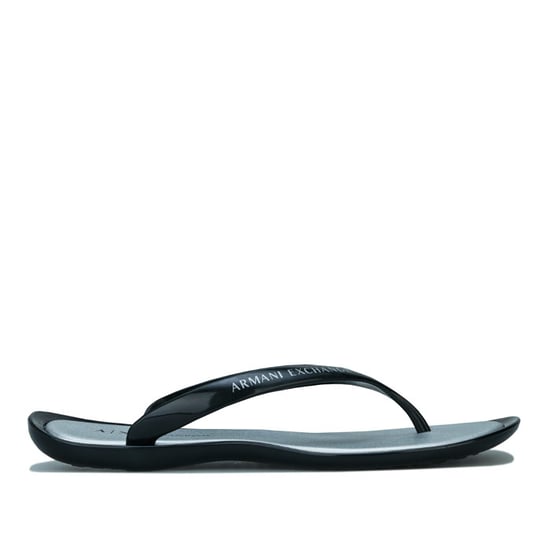 Women's Armani Exchange Logo Flip Flops in Black - Image 2