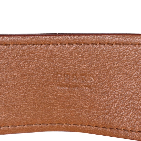 Prada Grained Bälte i Brunt Läder - Image 6