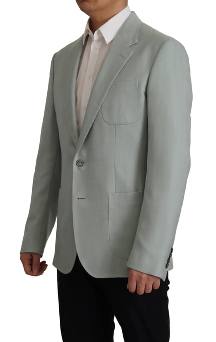 Dolce & Gabbana Light Green Cashmere Silke Herrblazer - Image 3