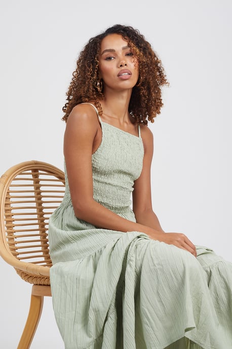 Pale Green 'Mia' Tiered Maxi Dress