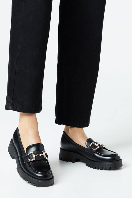 Faith: Nix Chunky Diamante Snaffle Loafers - Image 1
