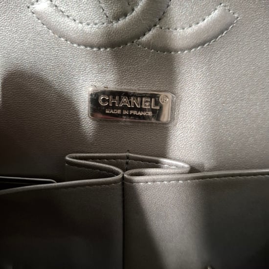 Chanel Medium Classic Patchwork Double Flap Schoudertas in Multicolor Denim - Image 6