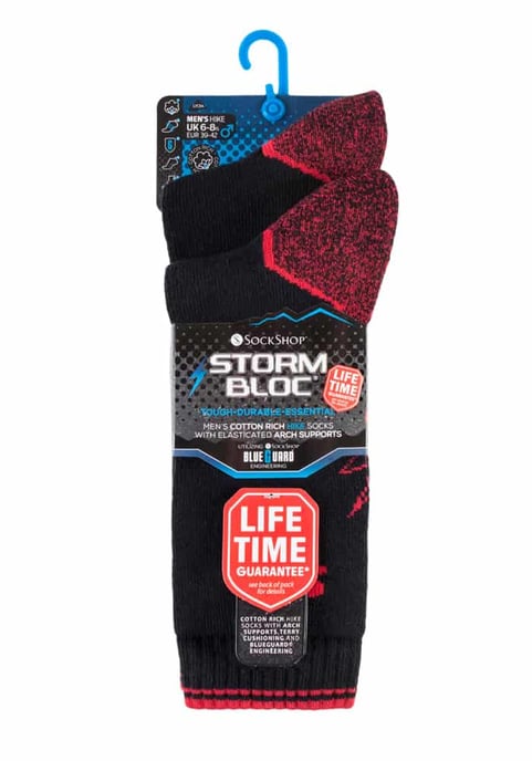 Storm Bloc - 2 Pairs Mens Heavy Duty Reinforced Breathable Cotton Work Socks for Boots - Image 2