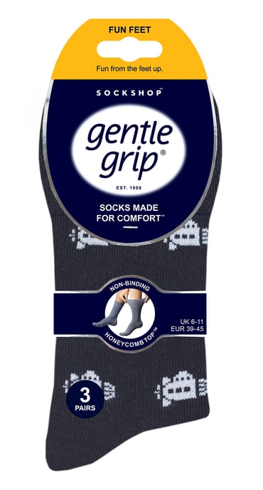 Gentle Grip - 6 Pairs Mens Non Elastic Socks - Deep Sea - Image 2