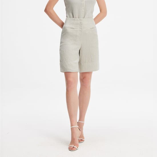 Gestreepte rechte shorts - Image 2