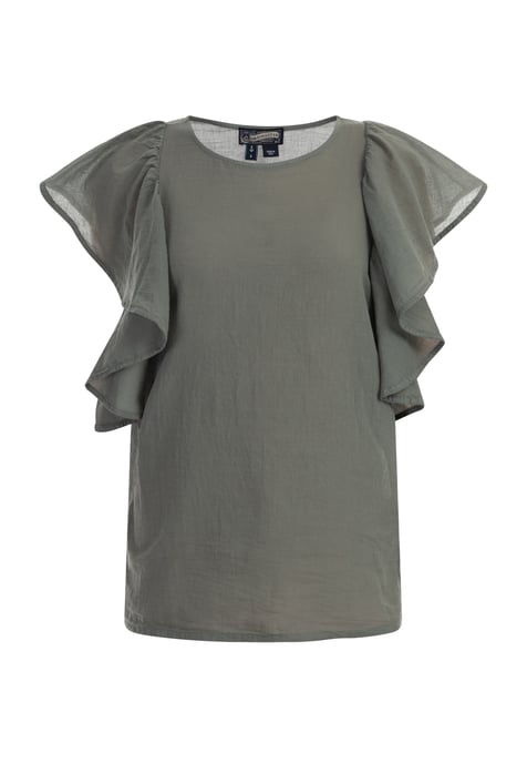 Dreimaster Blouse shirt Dames olijf - Image 1