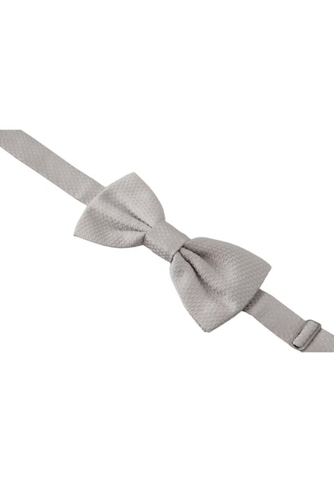 Dolce & Gabbana Men's Gray 100% Silk Adjustable Neck Papillon Tie - Image 2