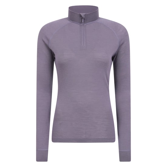 Mountain Warehouse Womens/Ladies Merino Wool Zip Neck Thermal Top (Dusky Purple) - Image 1