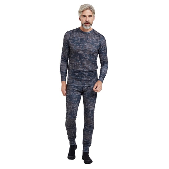 Mountain Warehouse Mens Talus Dash Print Thermal Bottoms (Svart) - Image 6