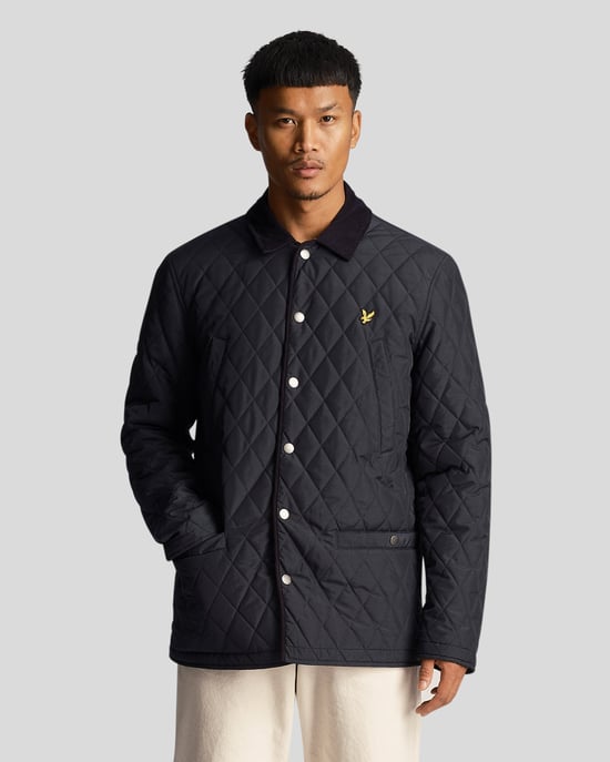 Lyle & Scott quiltad jacka för män i marinblått - Image 1