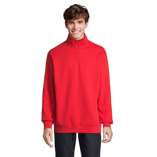 SOLS Unisex Adult Conrad Quarter Zip Sweatshirt (Bright Red) - Image 1