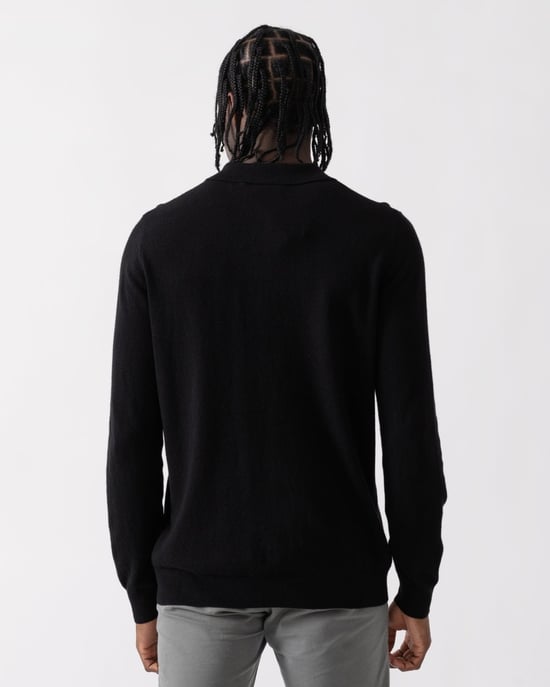 Lyle & Scott katoenen merino heren gebreide polo met lange mouwen - Image 4