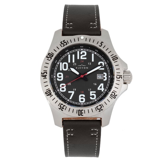 Elevon Aviator Leather-Band Watch w/Date