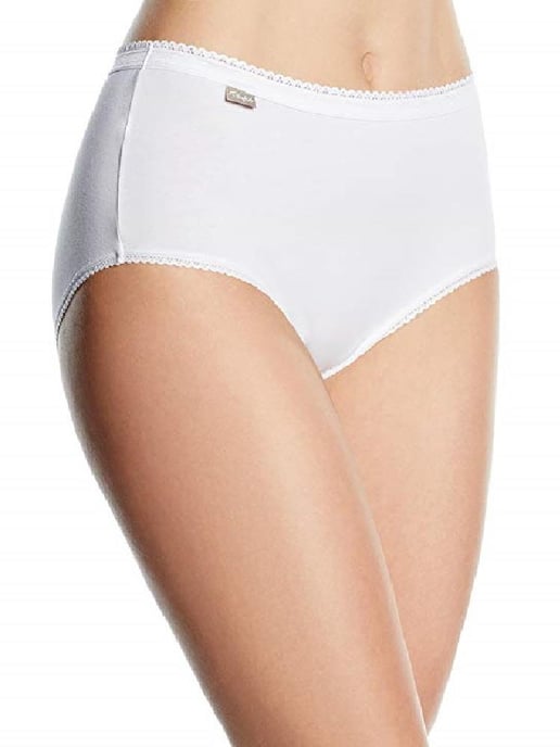 Cotton Stretch Midi Brief 2 Pack White