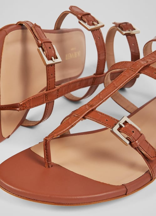LK Bennett Leah Flat Sandals, Rosewood