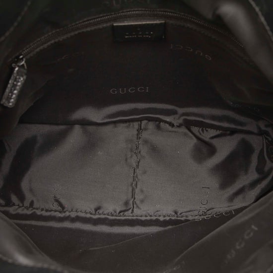 Vintage Gucci Bamboo Canvas Handbag Black - Image 5