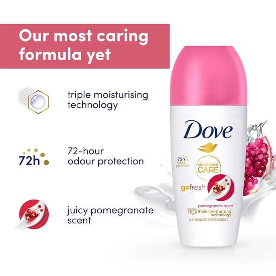Dove Roll On Go Fresh Pomegranate 72H Lasting Women's Anti-Perspirant 50ml, 6pk