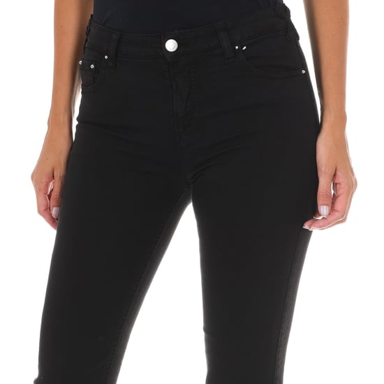 Long denim pants made of elastic fabric 10DB50255-G239 woman