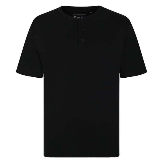 Kam Men's Plus Size O-Neck Tee Shirt Button Up
