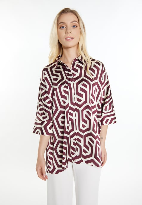 Dreimaster overhemdblouse Dames Gebroken witte Bordeaux - Image 3