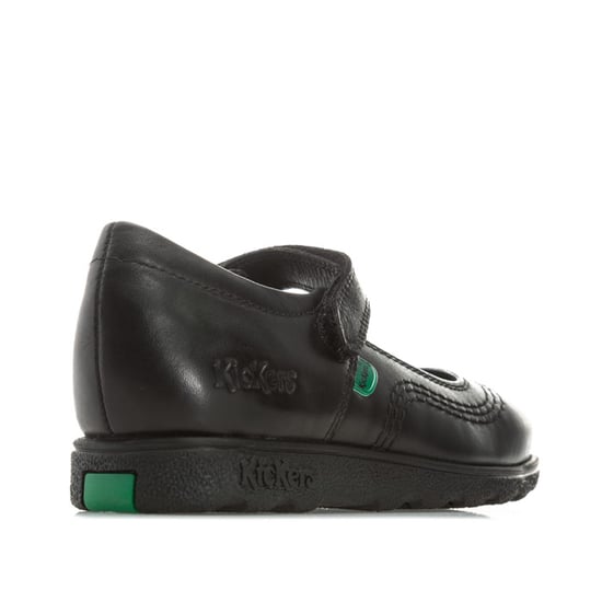 Girl's Kickers Fragma Pop Leather Shoes in Black - Image 3