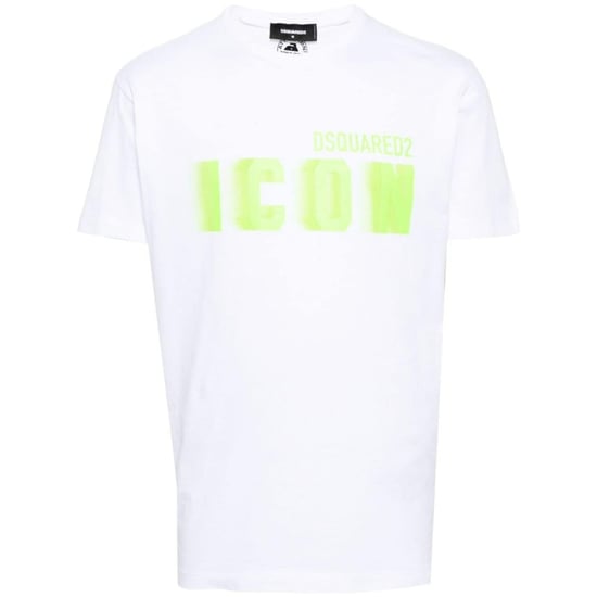 Dsquared2 Cool Fit Green Blur Icon Logo White T-Shirt - Image 1