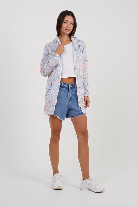 Blue Lightweight Showerproof Hooded Mac
